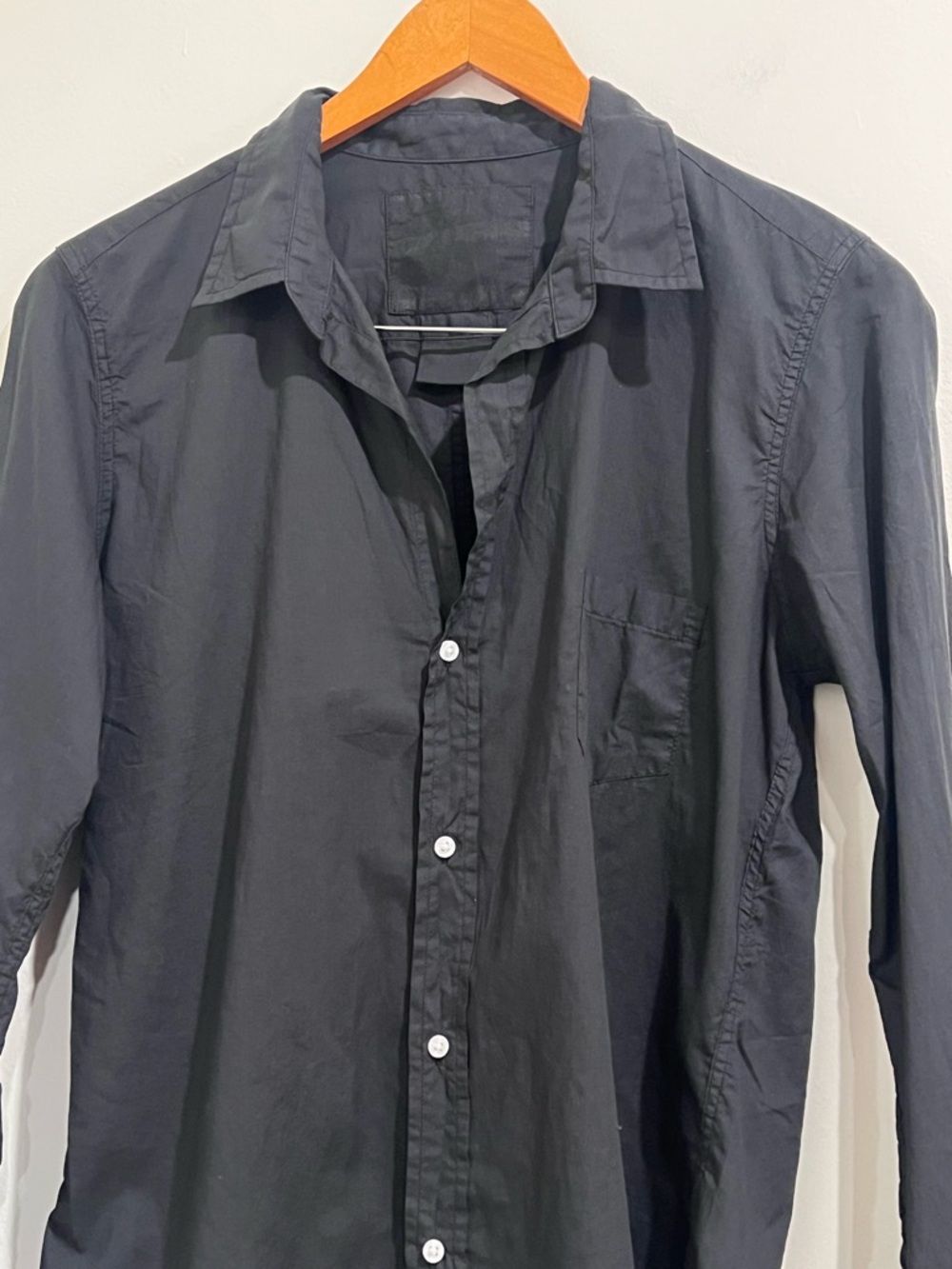 EUC Frank & Eileen Barry Black Tailored Cotton Voile Button Up Shirt - Picture 3 of 8